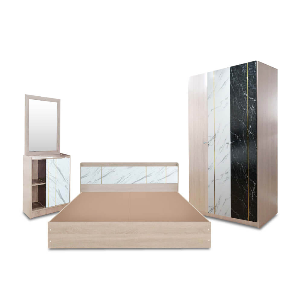 ชุดห้องนอน 5 ฟุต SOLOMON รุ่น MARBLE สีขาว ไม่รวมที่นอน_1